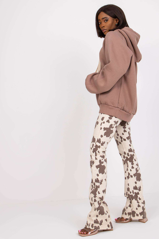 Hnědá oversize mikina s mikinou Valeria