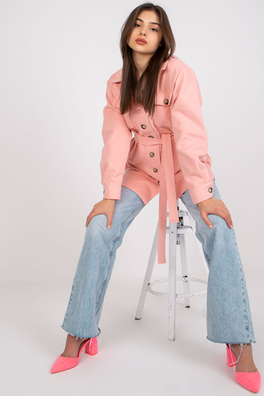 Růžová dlouhá košile s pruhem Olesia