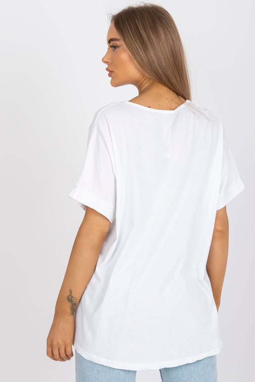 Bílé a žluté dámské tričko s aplikací...