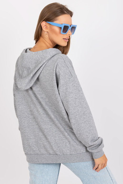 Bavlněná mikina s kapucí v šedé barvě...