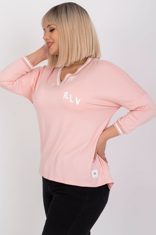 Bledě růžová asymetrická halenka...