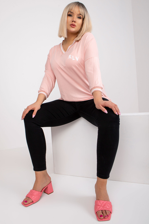 Bledě růžová asymetrická halenka...