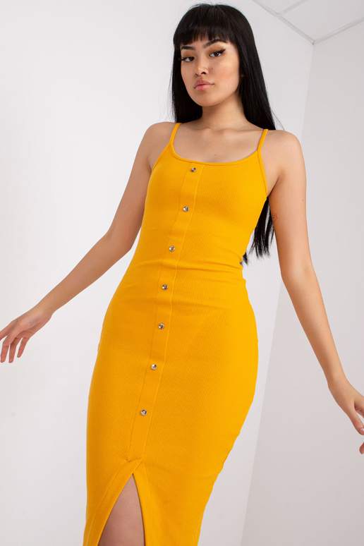 Zářivě oranžové vypasované šaty s...