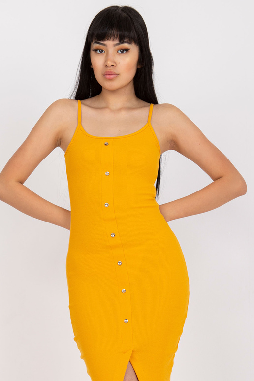 Zářivě oranžové vypasované šaty s...