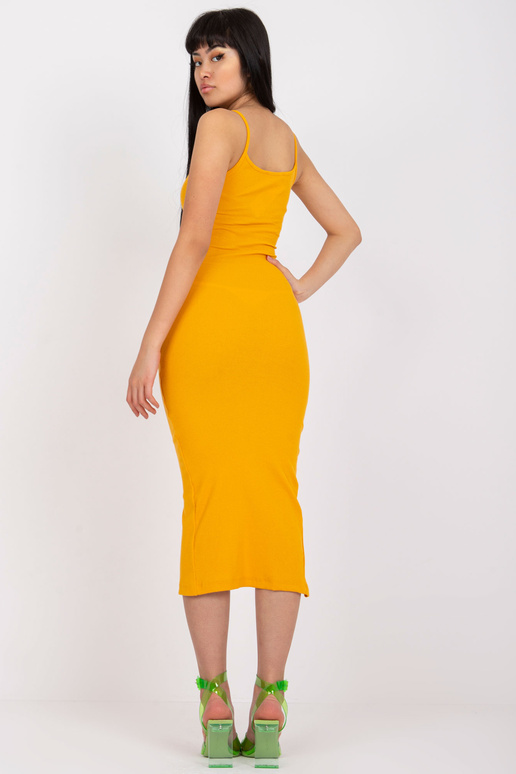 Zářivě oranžové vypasované šaty s...