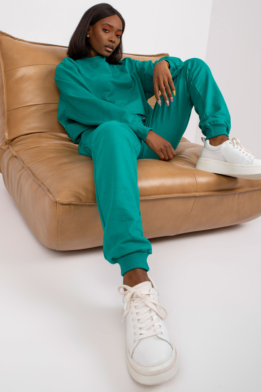 Tmavě zelené základní tepláky s...