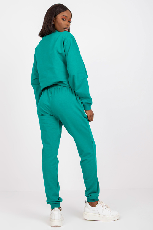 Tmavě zelené základní tepláky s...