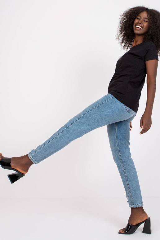 Černé bavlněné tričko s kapsou...