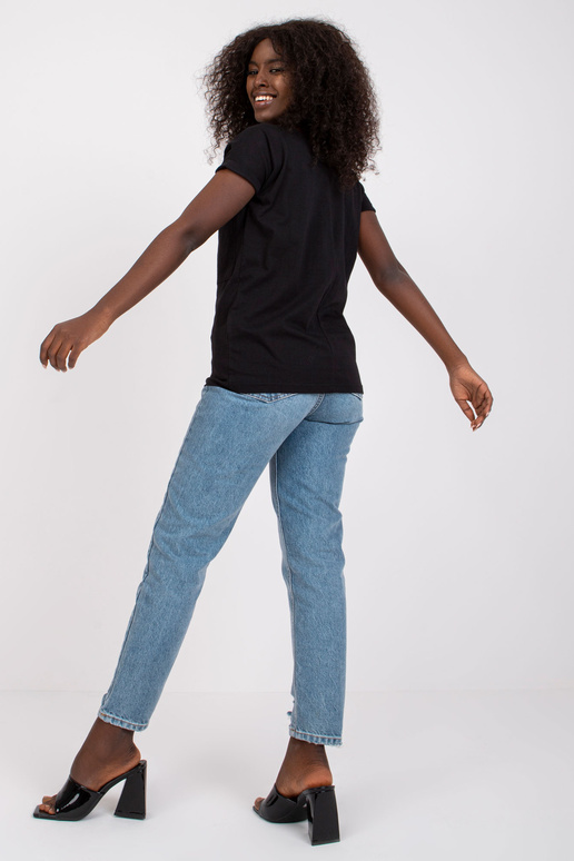 Černé bavlněné tričko s kapsou...