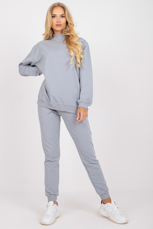 Šedá mikina basic oversize s dlouhým...