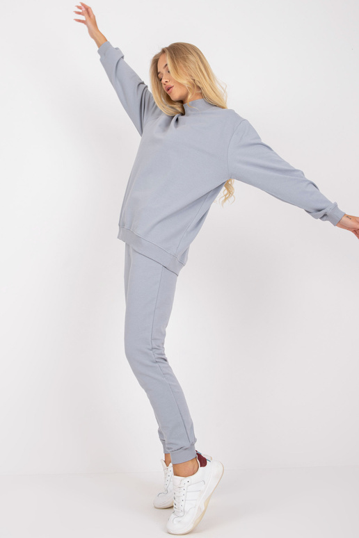 Šedá mikina basic oversize s dlouhým...