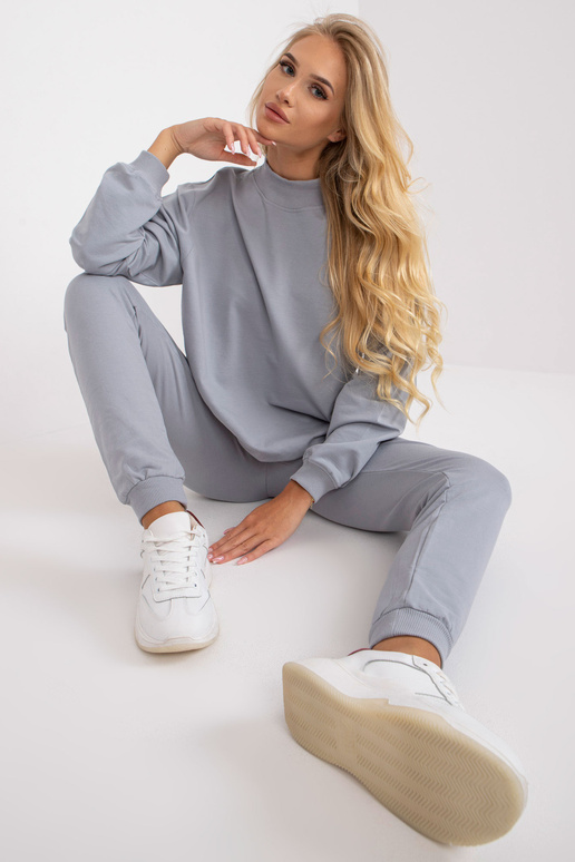 Šedá mikina basic oversize s dlouhým...