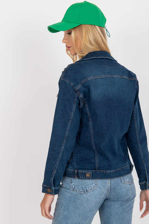 Tmavě modrá dámská džínová bunda s...