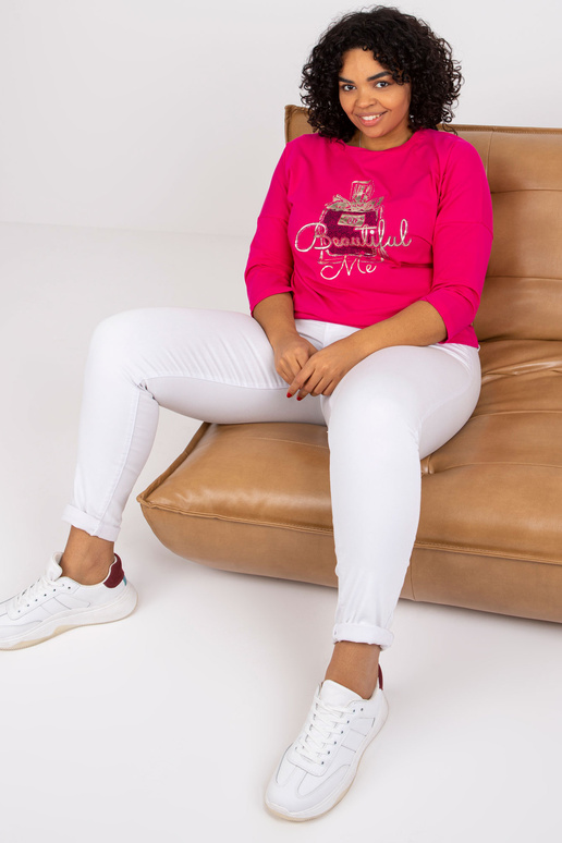 Fuchsiová halenka plus velikosti s...