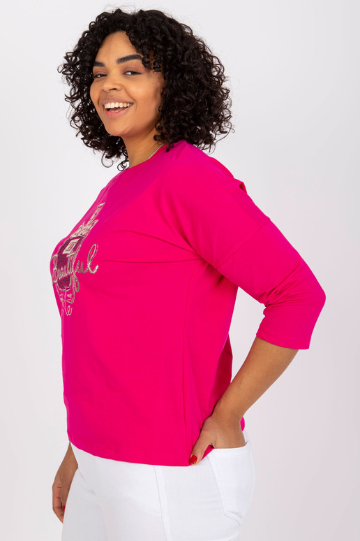 Fuchsiová halenka plus velikosti s...