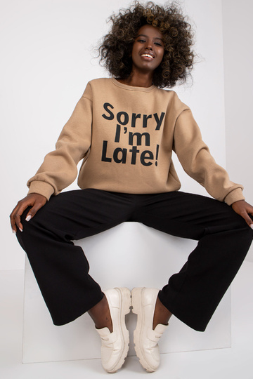 Tmavě béžová oversize...