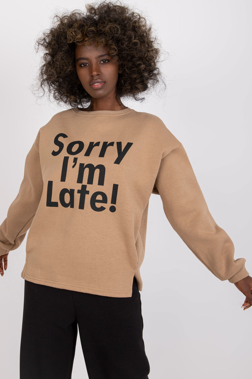 Tmavě béžová oversize mikina s...