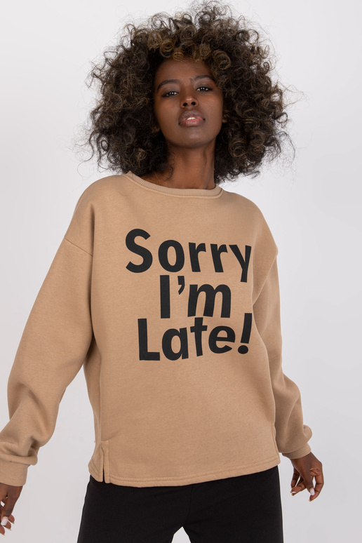 Tmavě béžová oversize mikina s...