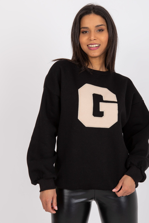 Černá dámská mikina bez kapuce Severine