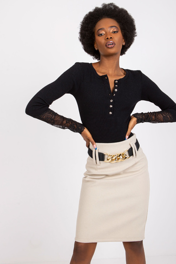 Černá žebrovaná halenka s...