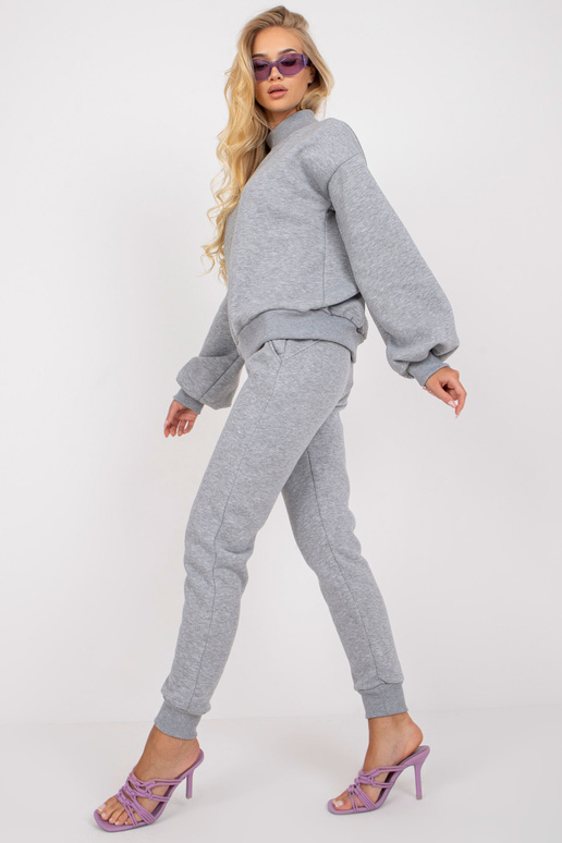 Šedá melanžová mikina se stojáčkem