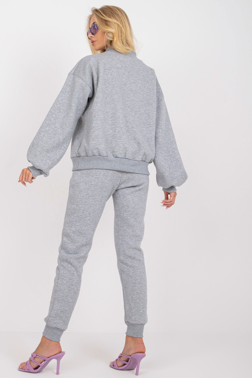 Šedá melanžová mikina se stojáčkem