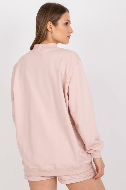 Základní bavlněná mikina světle růžová
