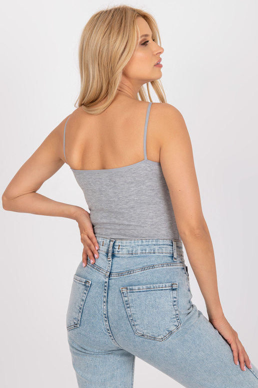 Základní top šedý melanž s bavlnou Základní top šedý melanž s bavlnou
