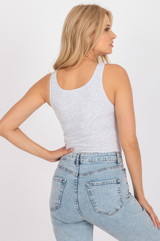 Základní top z šedé melanžové bavlny Základní top z šedé melanžové bavlny