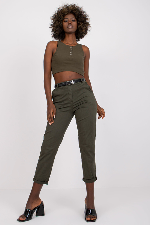 Khaki dámské bavlněné kalhoty Moorea