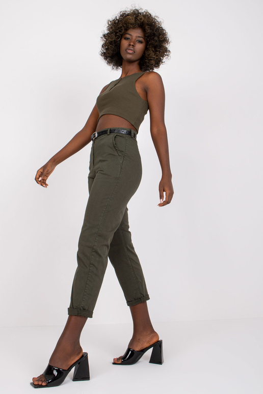 Khaki dámské bavlněné kalhoty Moorea