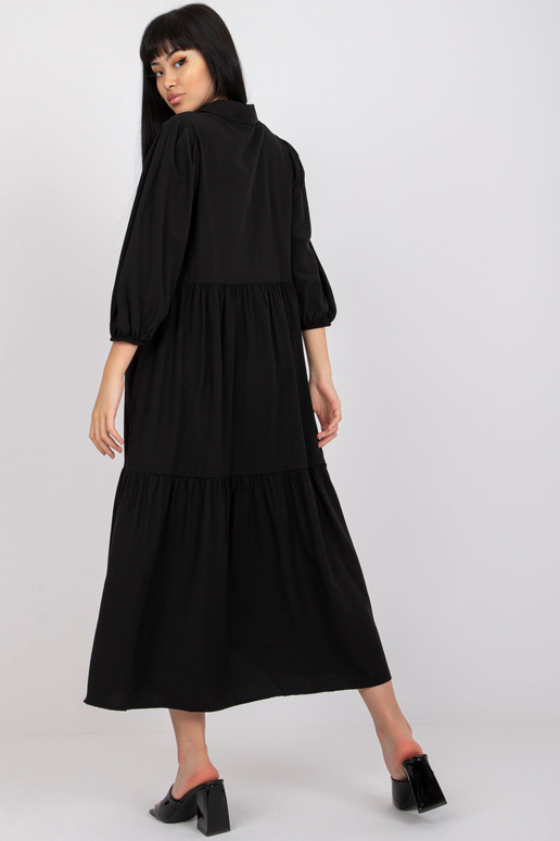 Černé volánové šaty RUE PARIS
