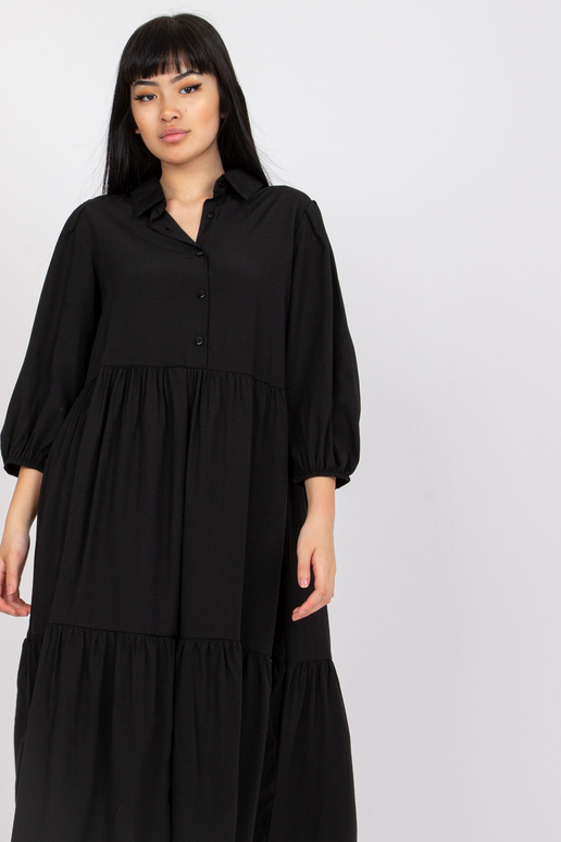 Černé volánové šaty RUE PARIS