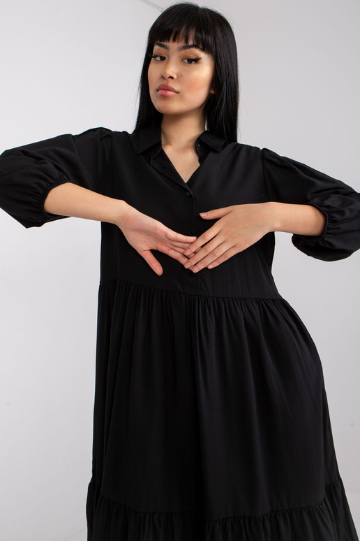 Černé volánové šaty RUE PARIS