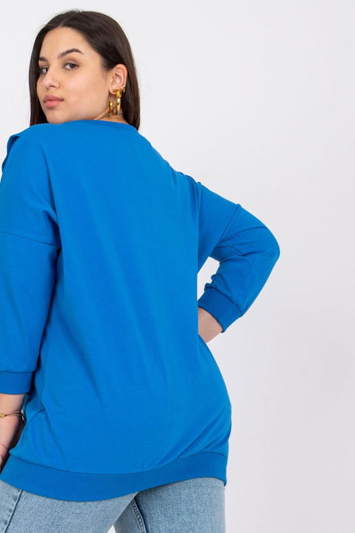 Tmavě modrá halenka plus size s...