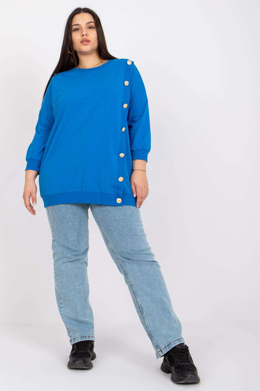 Tmavě modrá halenka plus size s...