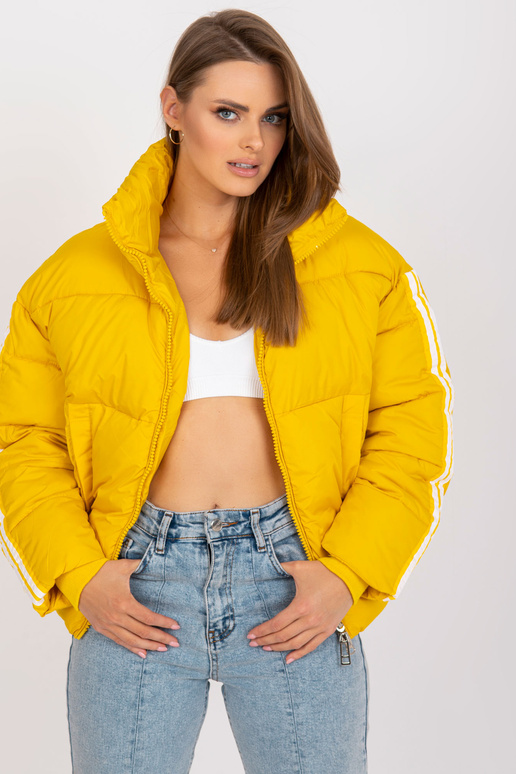 Žlutá prošívaná zimní bunda
