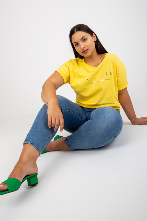 Žluté asymetrické bavlněné tričko...