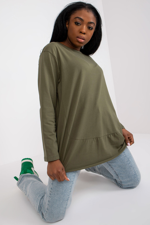 Khaki Basic bavlněná halenka Renata