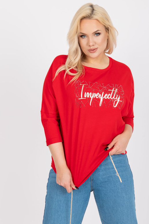 Červená bavlněná halenka velké...