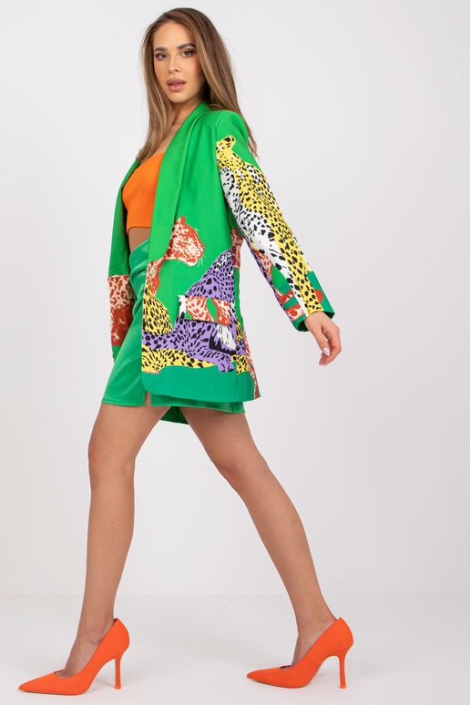 Zelená dámská bunda s potisky Yvonne