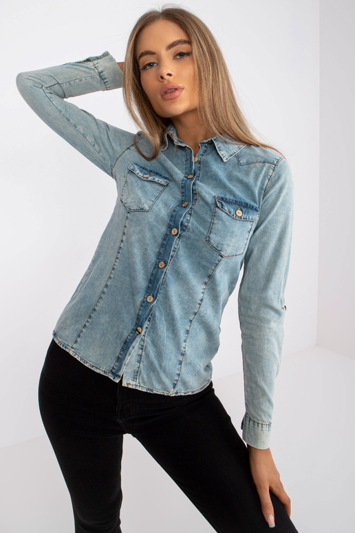 Světle modrá džínová košile s dlouhým...