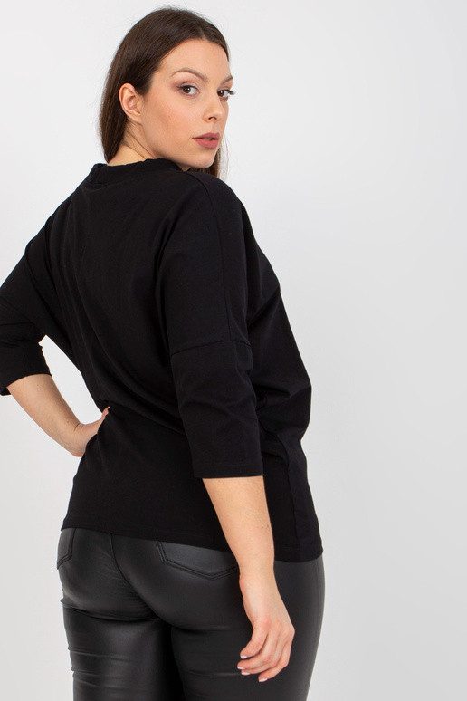 Černá ležérní halenka s potiskem...