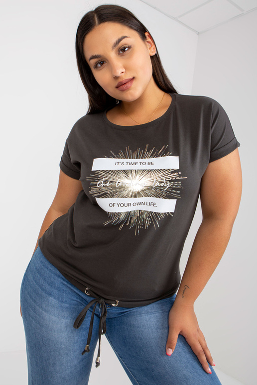 Khaki bavlněné tričko větší velikosti...