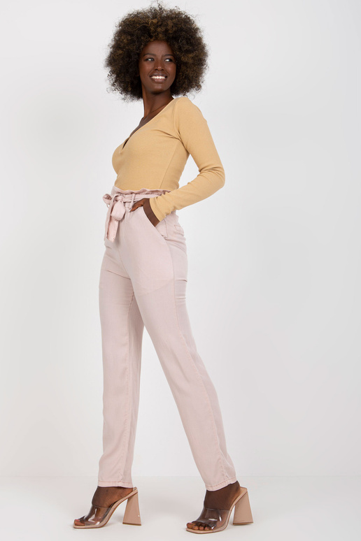 Světle růžové dámské látkové kalhoty...