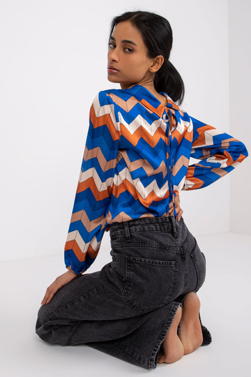 Tmavě modrá halenka s...