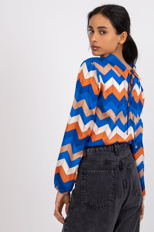 Tmavě modrá halenka s potisky Silesia