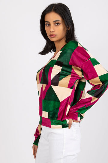 Velurová halenka se zeleným...