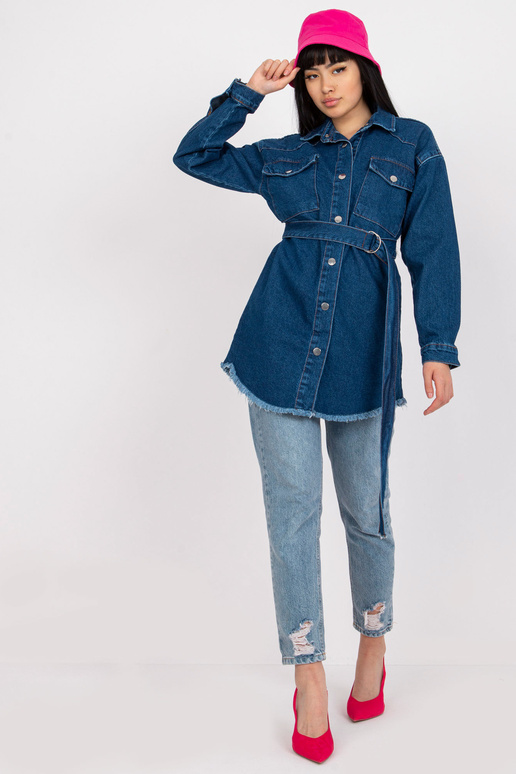 Modrá džínová košile s pruhem RUE PARIS