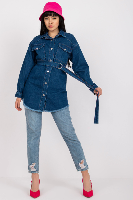 Modrá džínová košile s pruhem RUE PARIS